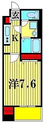 リュー・セレノ 1Kの間取図画像