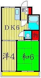 柴又S,Tマンション 2Kの間取図画像