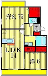 ソシエ 2LDKの間取図画像