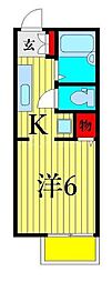 エトワールハイツ 1Kの間取図画像