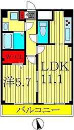 KS亀有 1LDKの間取図画像
