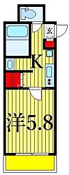 トラス高砂 1Kの間取図画像