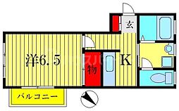 平田ビル 1Kの間取図画像