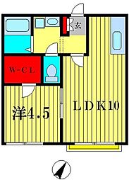 イーストパークヒルズ 1LDKの間取図画像