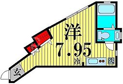 PreciousEarth綾瀬 ワンルームの間取図画像