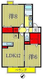 アンクレージュVAN 2LDKの間取図画像