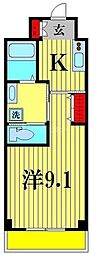 第一フラワーマンション弐番館 1Kの間取図画像