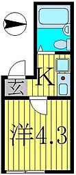 ソフィスター亀有 1Kの間取図画像