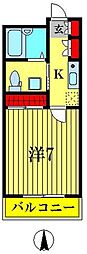 フラッツ38 1Kの間取図画像