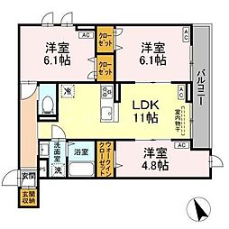 セレスティア柴又 3LDKの間取図画像
