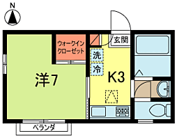 JR中央本線 荻窪駅 徒歩11分の賃貸アパート 1階1Kの間取り