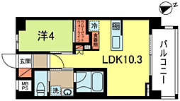 ライオンズグローベル荻窪ラトーリア 4階1LDKの間取り