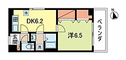 秀真コーポ 1DKの間取図画像