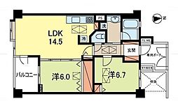 ライオンズガーデン荻窪大田黒公園 2LDKの間取図画像