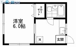 コーポ秀和 1Kの間取図画像