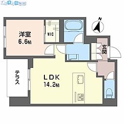 シャーメゾン笹和 1LDKの間取図画像