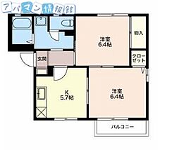 イースト・アベニューB 2Kの間取図画像