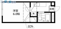 西堀会館 1Kの間取図画像