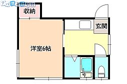 コーポ富士 1Kの間取図画像