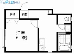 アヴニール 1Kの間取図画像