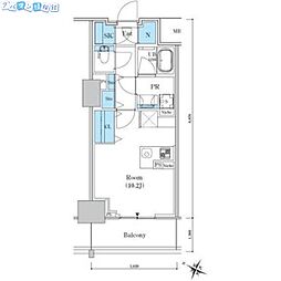 ロイヤルパークスER万代 ワンルームの間取図画像