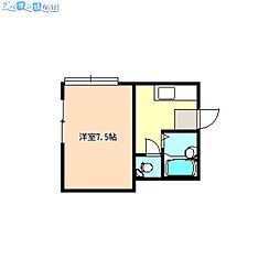 コーポひまわり 1Kの間取図画像