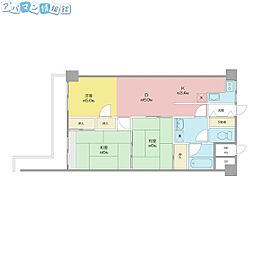 パークサイド白山 2LDKの間取図画像