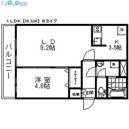 レガーロ旭町 1LDKの間取図画像
