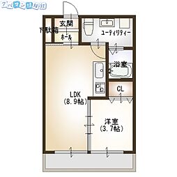 ヴォーグ1 1LDKの間取図画像