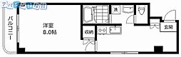 プリムヴェール 1Kの間取図画像