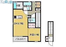 サウスコート 1LDKの間取図画像