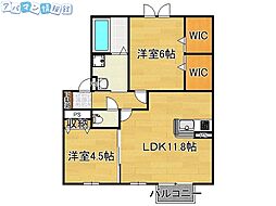 サンクリア 2LDKの間取図画像