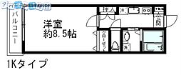 ボヌール文京 1Kの間取図画像