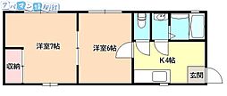 ミキハウス 2Kの間取図画像