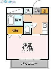 グランティ新潟 1Kの間取図画像