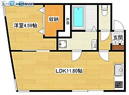 ハクエーマンション 1LDKの間取図画像