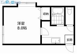 ホワイトハウス旭町 1Kの間取図画像
