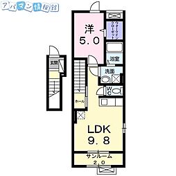 ベルクロスロード 1LDKの間取図画像
