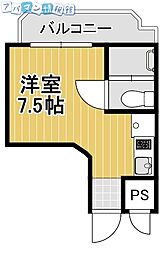 万代ファーストハイツ ワンルームの間取図画像