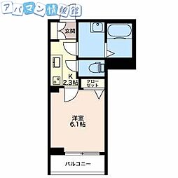 シャーメゾンルフレ笹口 1Kの間取図画像