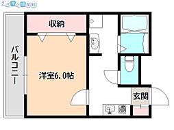 ドルミール木下 1Kの間取図画像