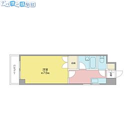 リバティープラザ東堀2 1Kの間取図画像
