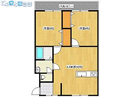コーポ川岸A棟 2LDKの間取図画像