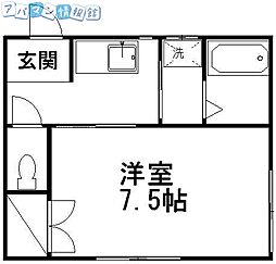 フレグランス 1Kの間取図画像