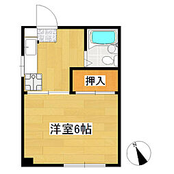 スノーハイツ 1Kの間取図画像