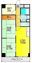 カサエスカーラ 2SLDKの間取図画像