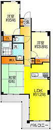 コスモ鶴見緑地 3LDKの間取図画像