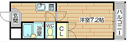 サンライン富田丘 5階1Kの間取り