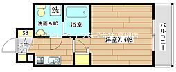 セレニテ高槻 1Kの間取図画像