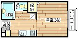 ヤーデンハウス 1Kの間取図画像